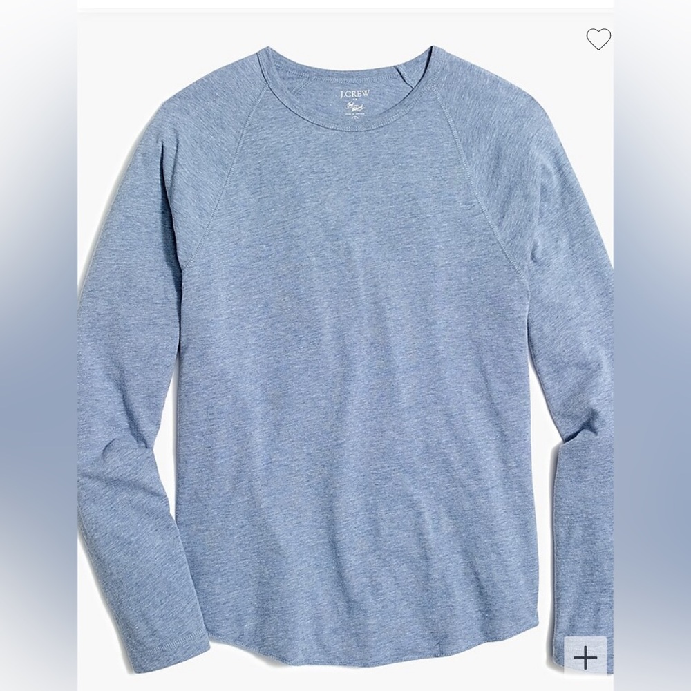 Men’s J. Crew Tri-Blend Long Sleeve Baseball Tee, Size L